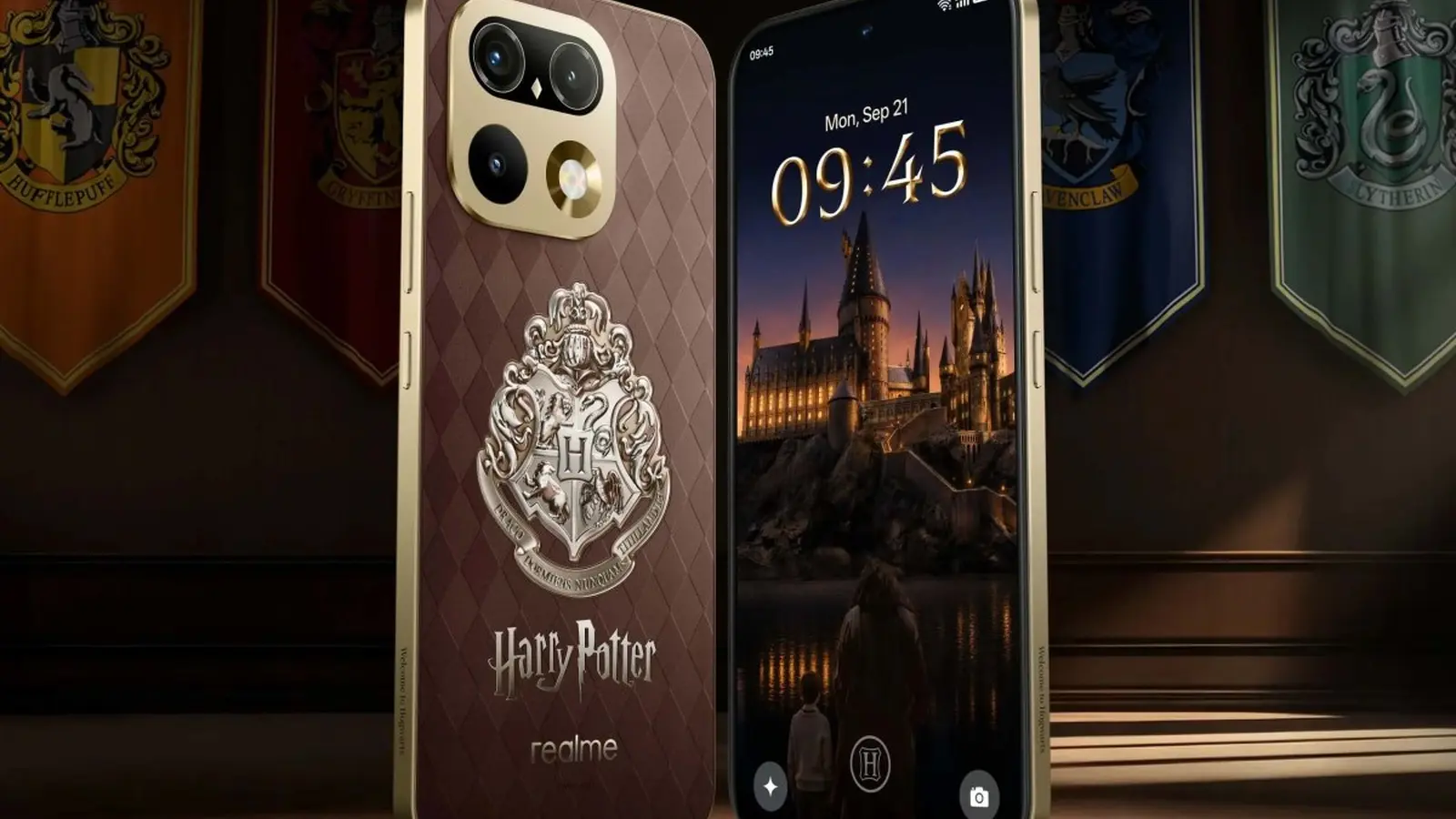 Realme 16 Pro Ediția Harry Potter cu blazon Hogwarts