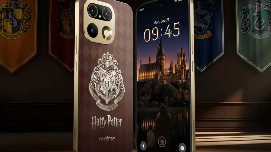 Realme 16 Pro Ediția Harry Potter cu blazon Hogwarts